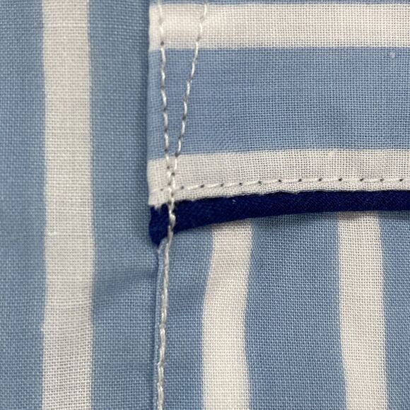 WESTCHESTER CLASSIC Pajama Top Mens L Striped Cotton Blend Button Up V-Neck Blue - Picture 6 of 11